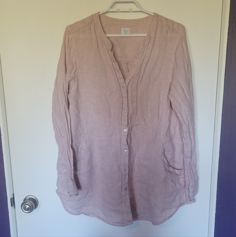Pink Button-Up Blouse